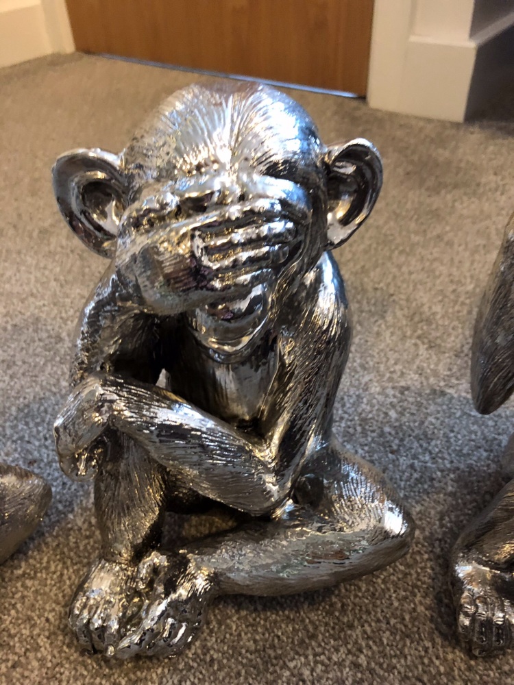 Wise Monkeys - See No Evil in Silver