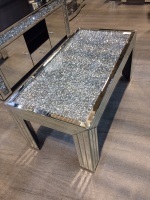 * New Diamond Crush Sparkle Crystal Mirrored Rectangular Coffee Table in stock special offer
