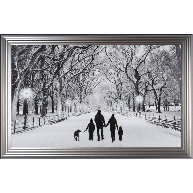 Winter Walk Family of 4 & the Dog in a choice of frame colours