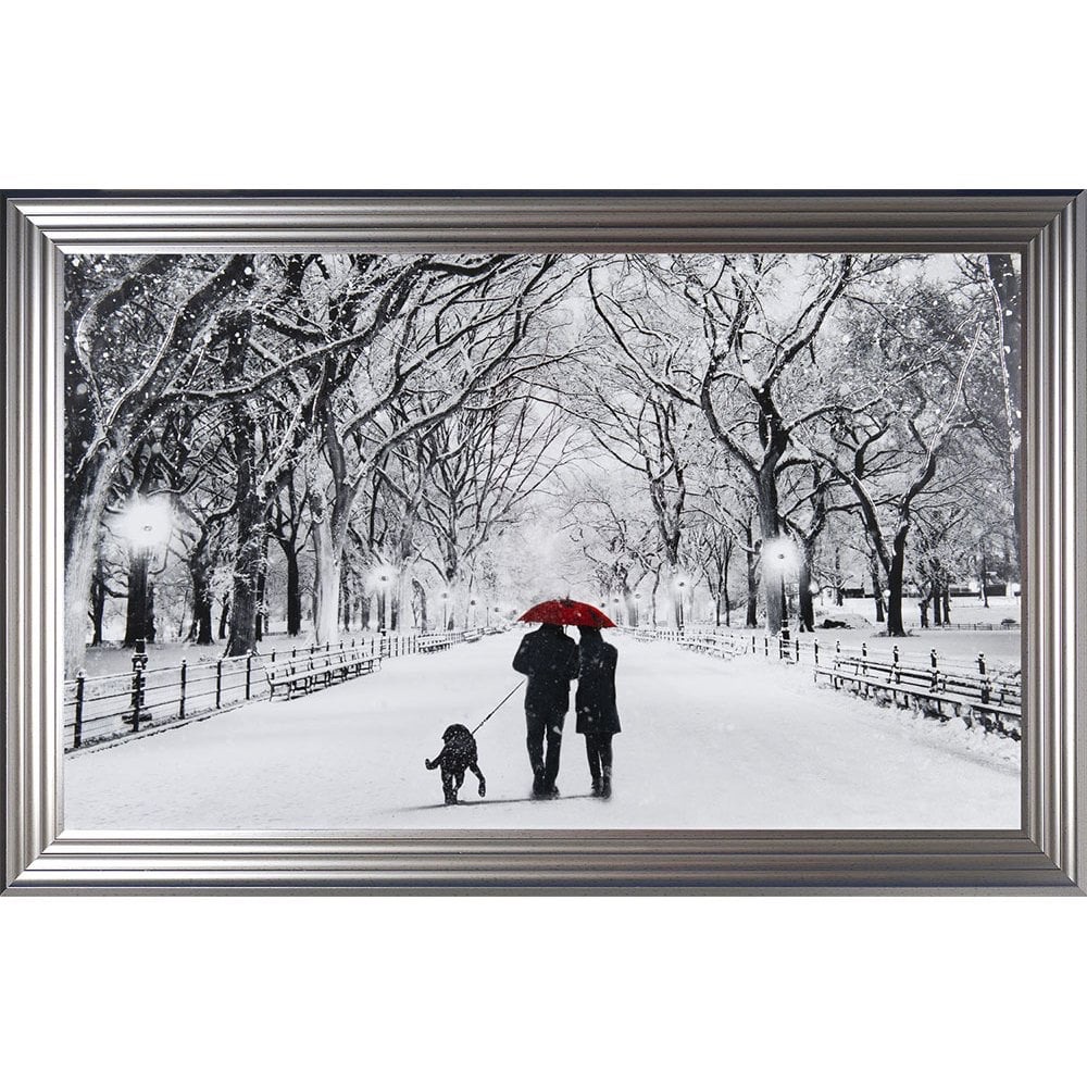 Winter Walk Couple & the Dog  in a choice of frame colours