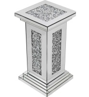 * New Diamond Crush Sparkle Crystal  Mirrored Pedestal Lamp Table 56cm 