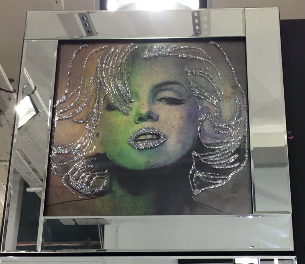 Mirrored framed art print "Glitter Monroe"