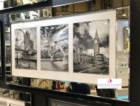 London City Scenes in a mirror frame 114cm x 64cm