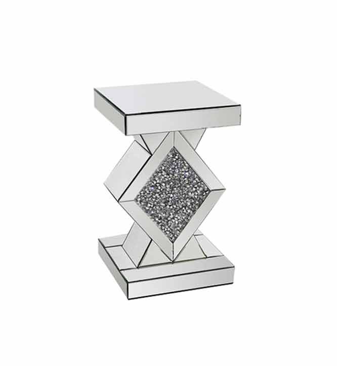 * Diamond Crush Sparkle Crystal Mirrored Diamond Centre Lamp Table