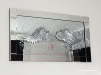 3d Angels Wings Art in a Mirrored Frame 114cm x 64cm in stock