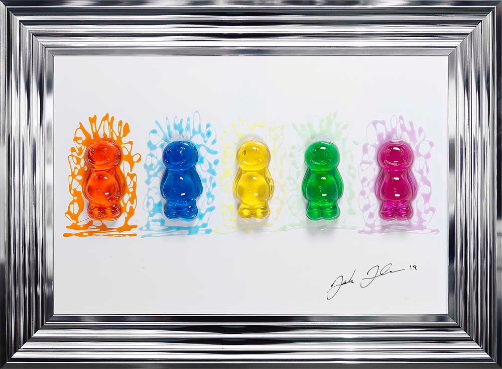 Jake Johnson 3d Colourful Jelly Babies Wall Art On A White