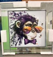 Mirror framed art print Colourful "Chimp"