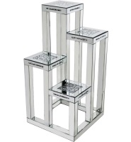 * Diamond Crush Sparkle Crystal Mirrored 4 Tier Display Stand Table