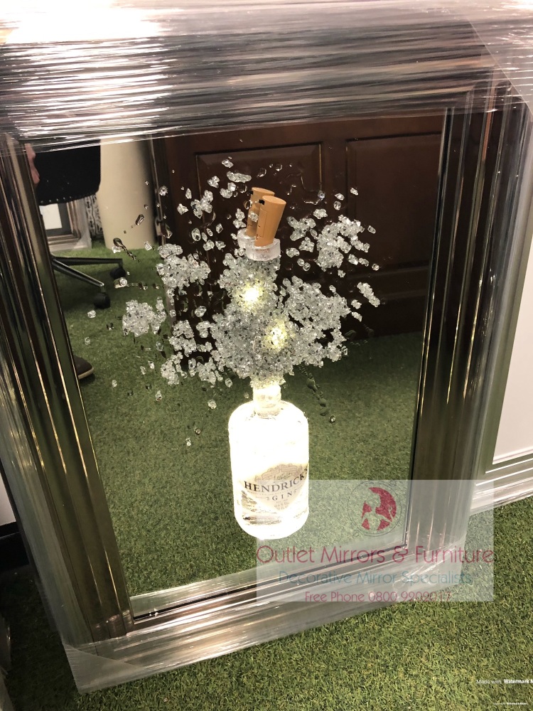 Light Up Henderick's Gin Wall Art item In stock for immediate dispatch in a chrome frame