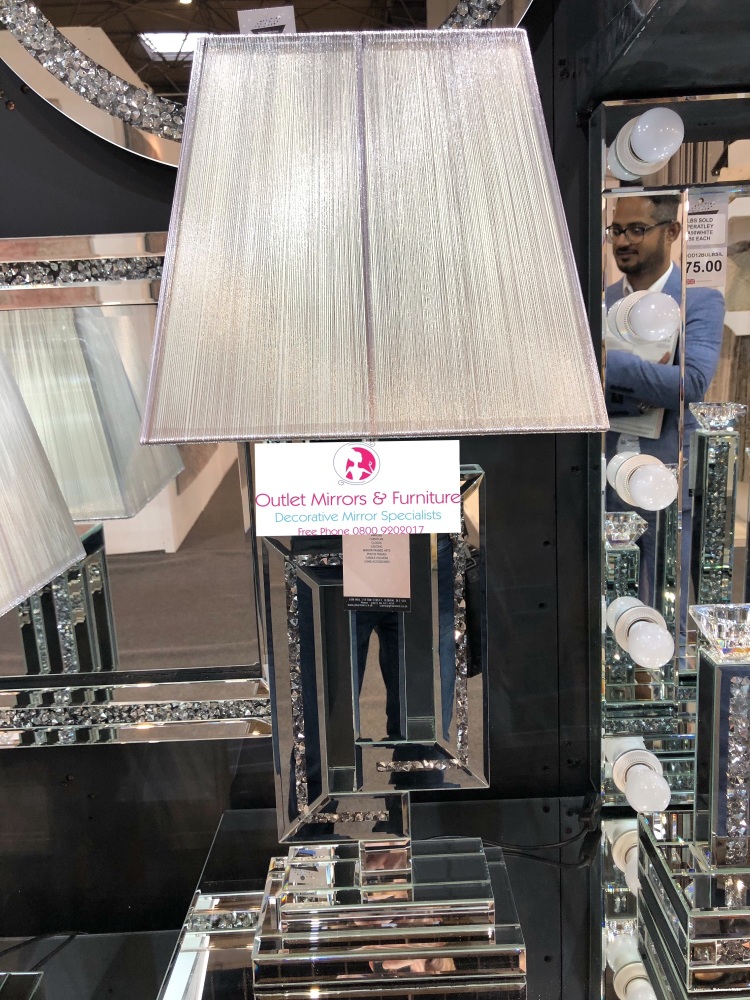 *Diamond Crush Crystal Sparkle Mirrored Links Table Lamp in stock