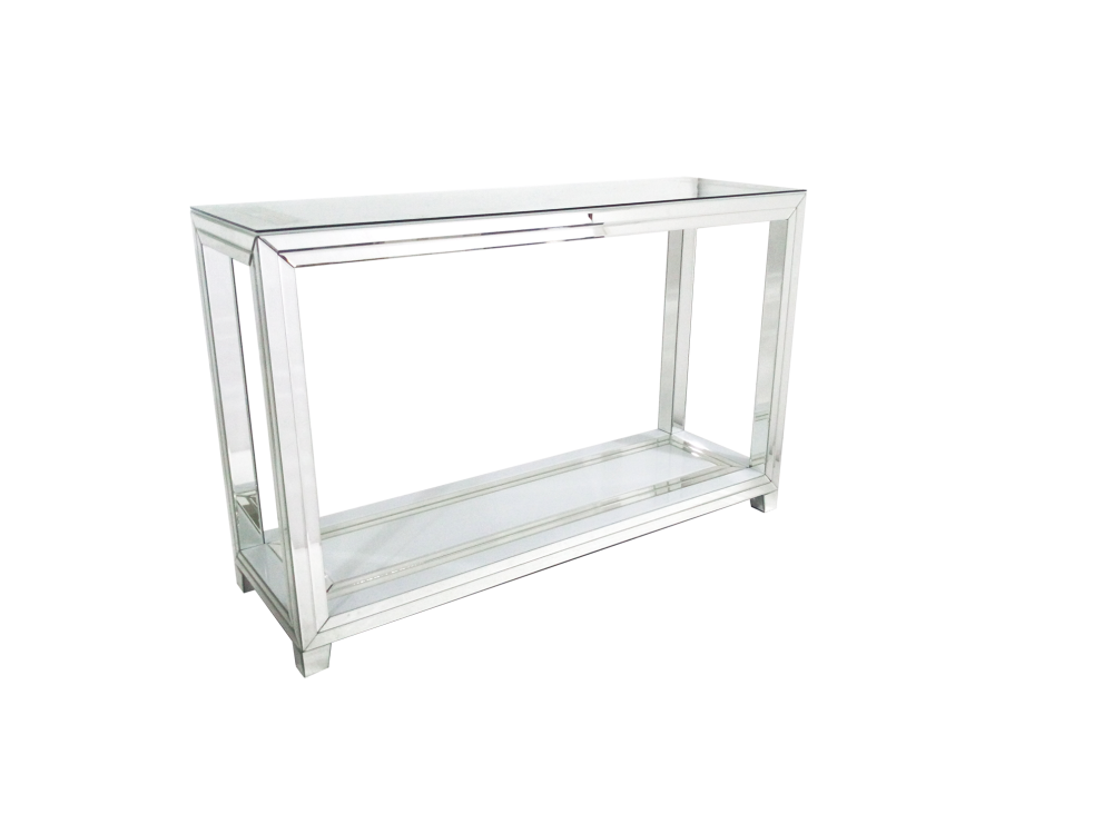 Bianco White & Mirrored Console Table
