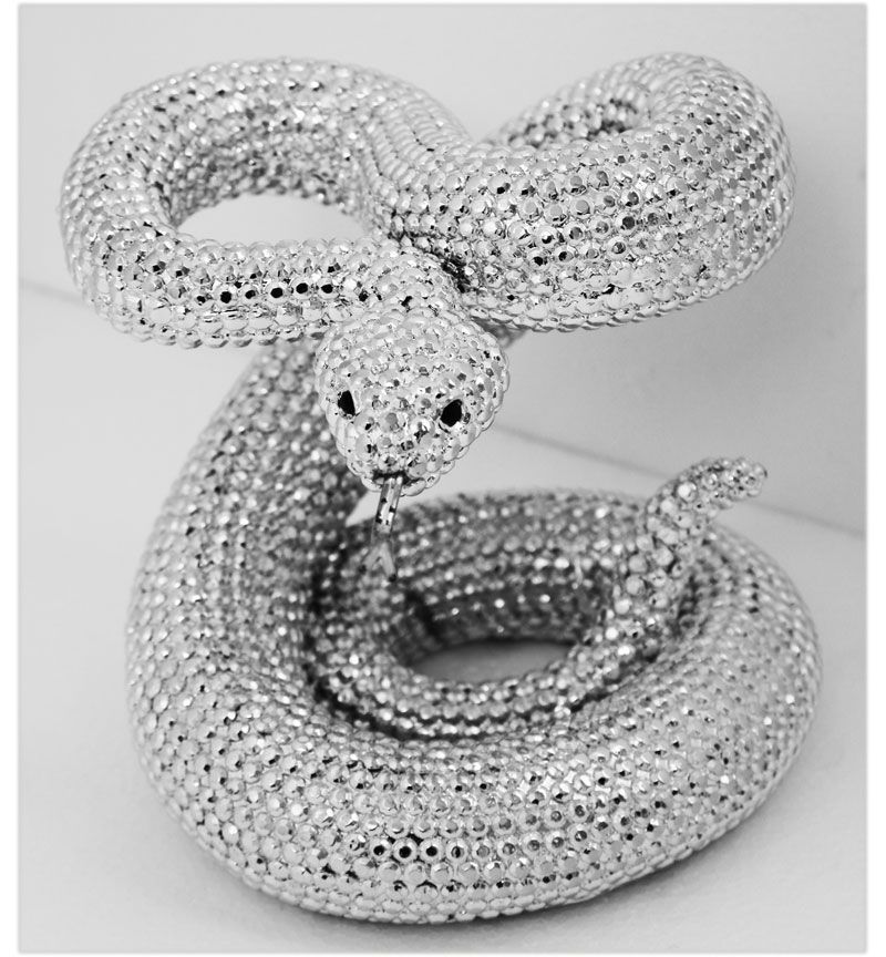 Rattlesnake in Sparkle Silver 12