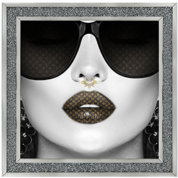 Media Art louis Vuitton Lips Diamond Crush Framed sparkle Art 60cm x 60cm