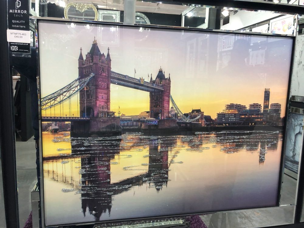 Mirror framed art print  London Bridge Sunset