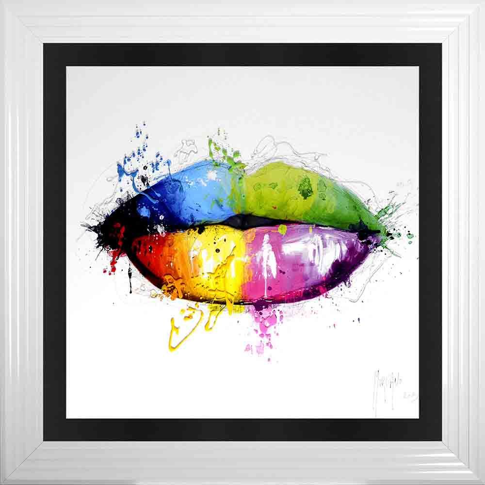 Patrice Murciano Framed "Rainbow Lips" print 85cm x 85cm