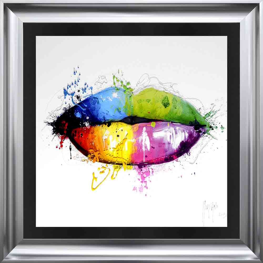 Patrice Murciano Framed "Rainbow Lips" print 85cm x 85cm