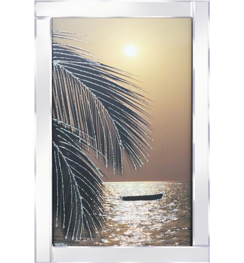 Mirror framed art print "Sunset Over Water" in stock 