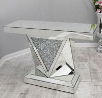 *Diamond Crush Sparkle Crystal Vida Console Table Item