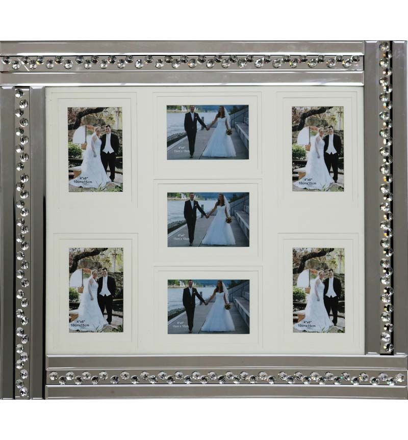 Glitz Crystal collage 3 Mirrored Photo Frame 60cm x 35cm