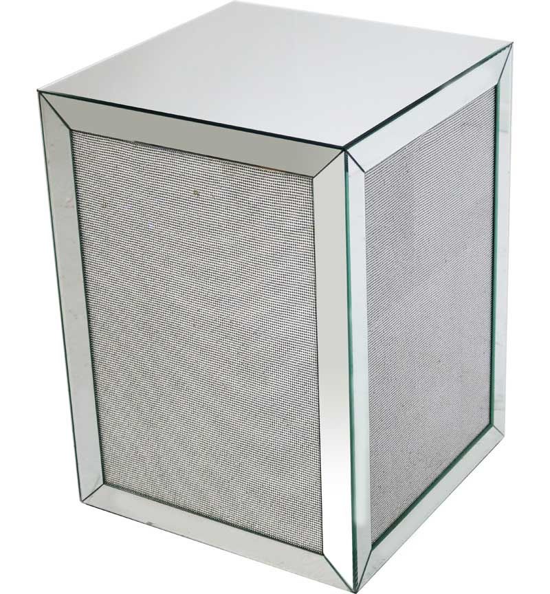 Glamour Sparkle Mirrored Cube Lamp Table