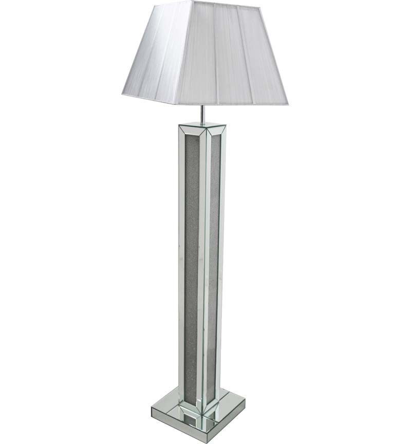 Glamour Sparkle Floor Lamp with Silver Grey shade