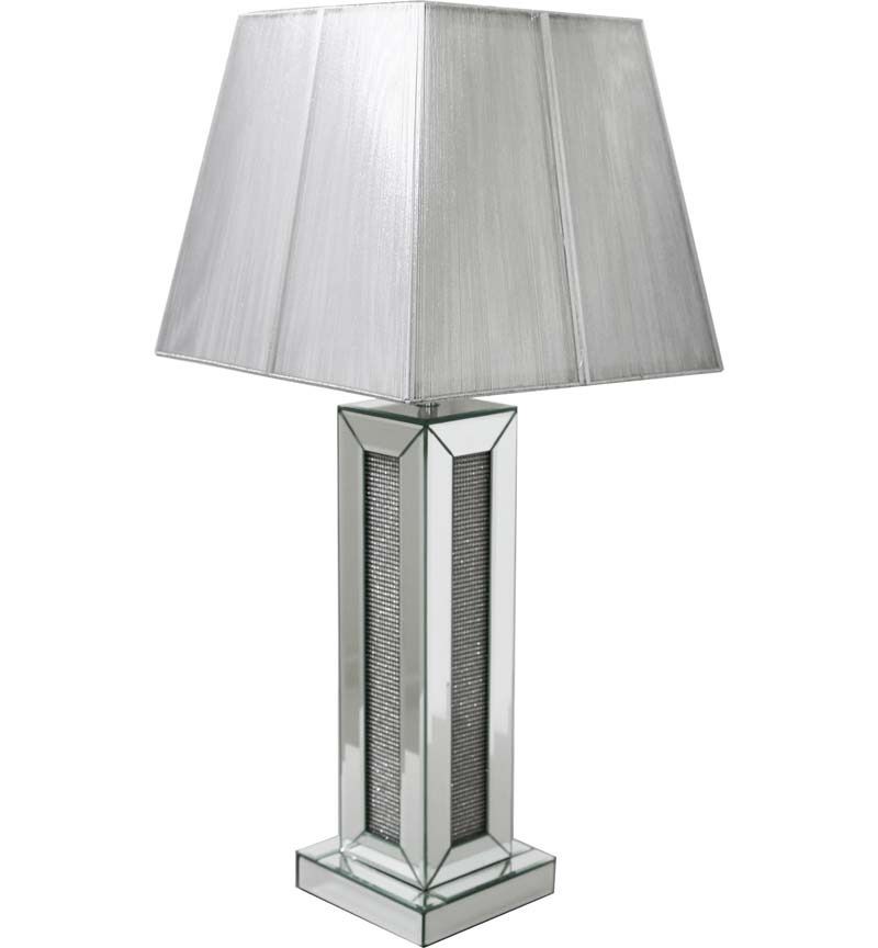 Glamour Sparkle Table Lamp With Silver, Silver Grey Table Lamp Shades