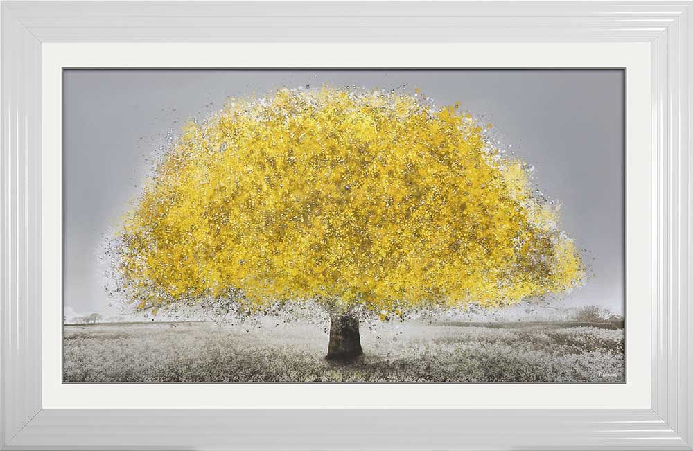 framed art print "Glitter Sparkle Blossom Tree Lemon" in a choice of frames