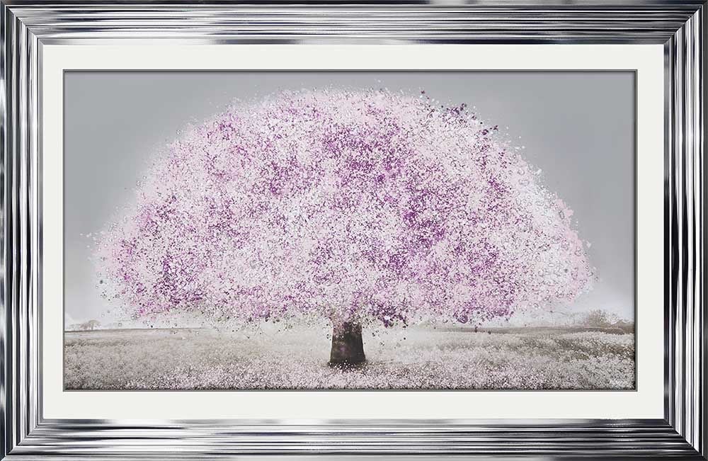 framed art print "Sparkle Blossom Tree Blush Pink" in a choice of frames