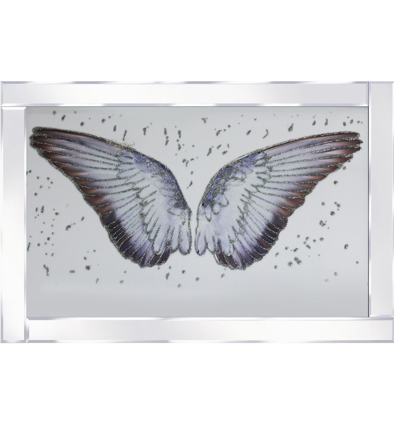 Mirror framed art print " Sparkle Angels Wings" 100cm x 60cm 