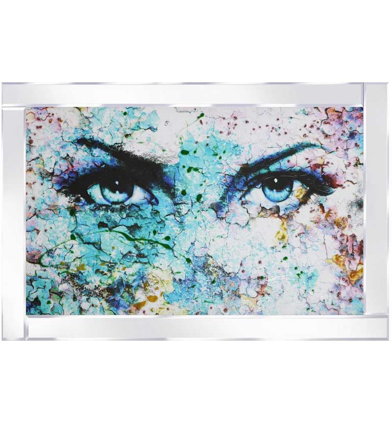 Mirror framed art print " Sparkle Mystique Eyes" 100cm x 60cm 