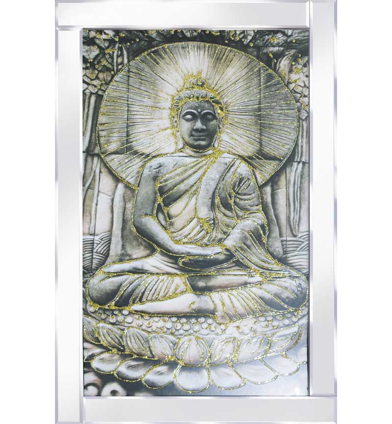 Mirror framed "Sitting Budhha" Wall Art 