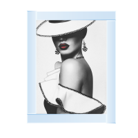 "Modern Lady 3" Sparkle Wall Art in a Mirror Frame