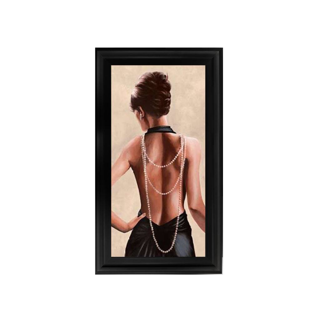 Glamour Lady Pearl 2 wall Art in a choice of frame colours 114cm x 64cm