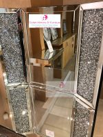 Diamond Crush Sparkle Silver Tri fold Mirror  in stock