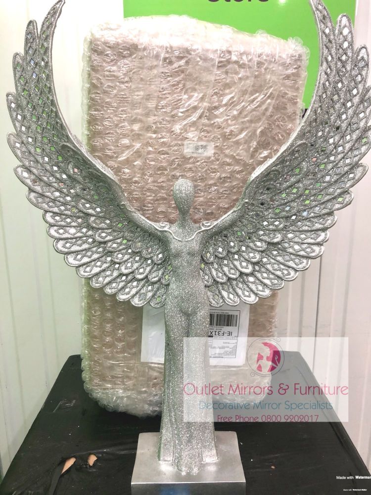 # Standing Sparkle Angel flared Wings Lady 81cm x 56cm x 13cm