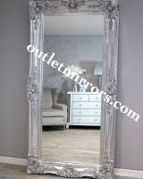 Rococo Scroll Chrome Shaped Bevelled Mirror 204cm 