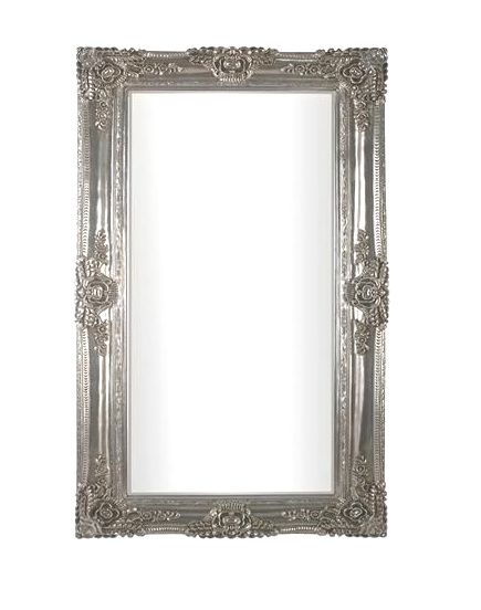 Rococo Scroll Champagne Silver Shaped Bevelled Mirror 122cm 