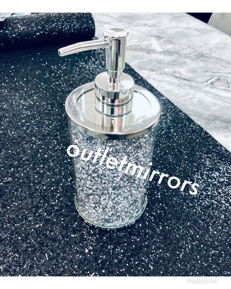 " New Diamond Crush Mirrored Soap Dispenser