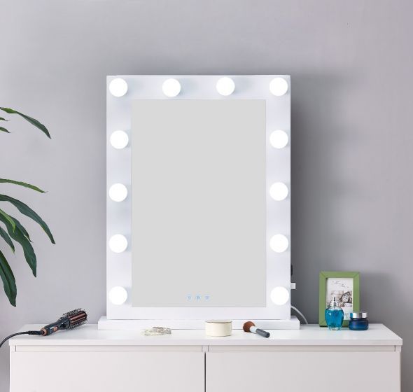 Desktop Hollywood Mirror in White 80cm x 60cm