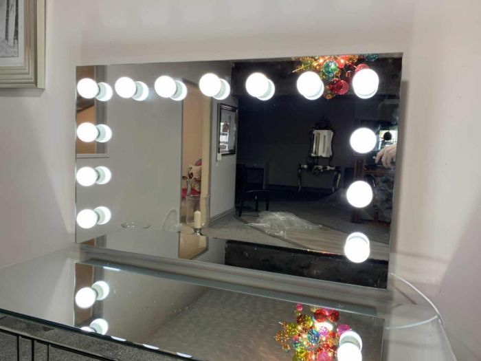 Large Hollywood Mirror Silver