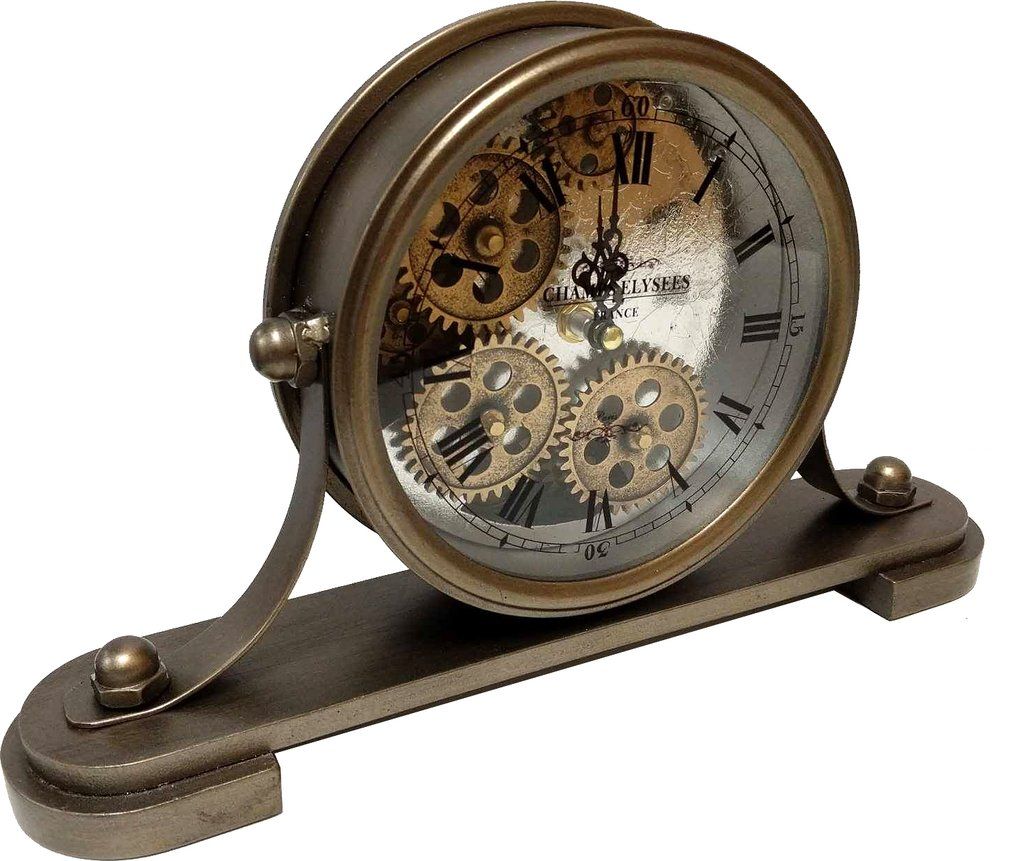 Silver Skeleton Mantle Clock - 35cm