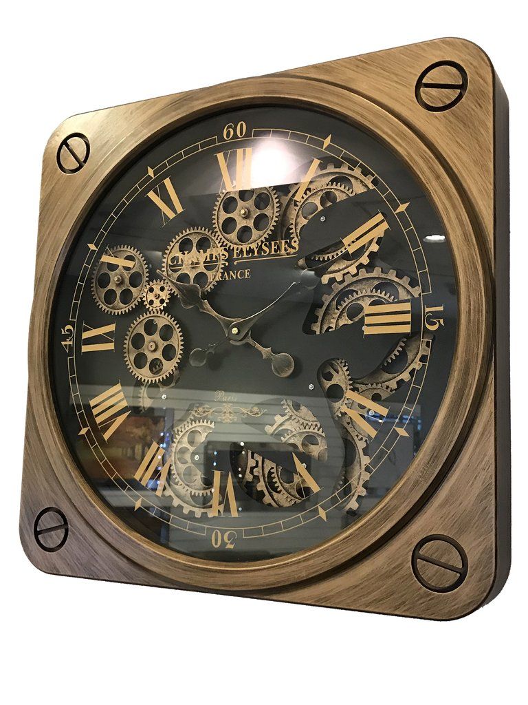 Copper Black Gears Wall Clock 495cm