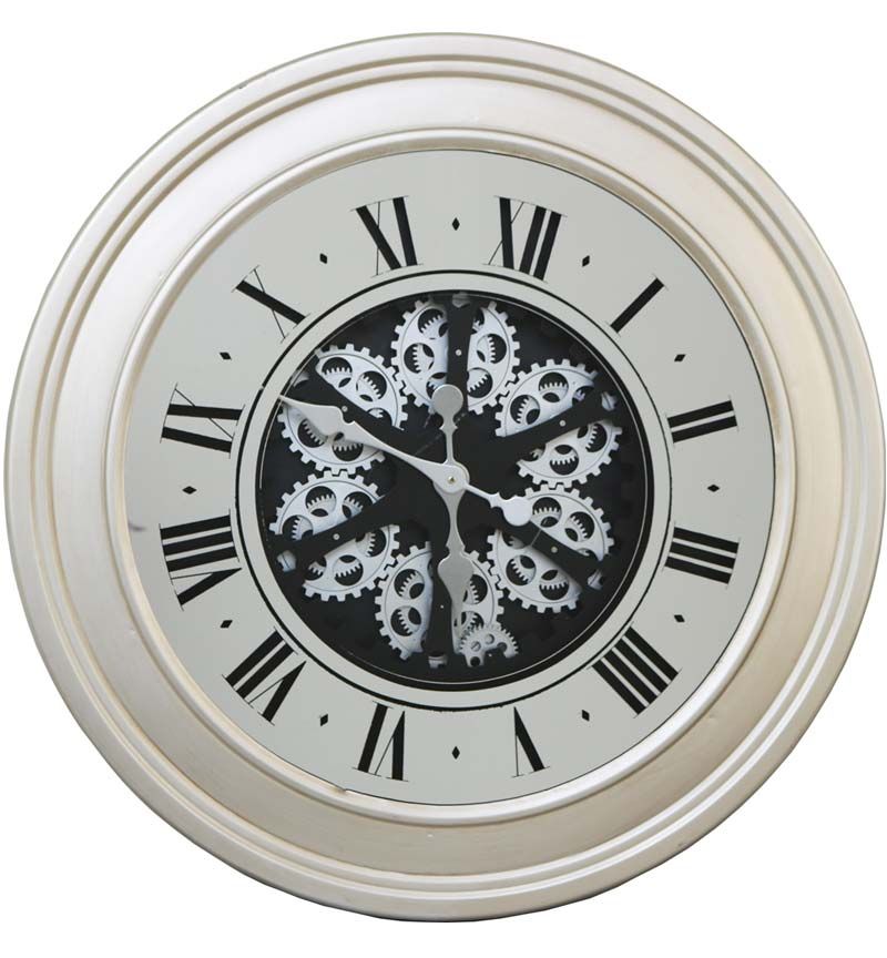 8.5 ROUND WALL CLOCK SILVER 