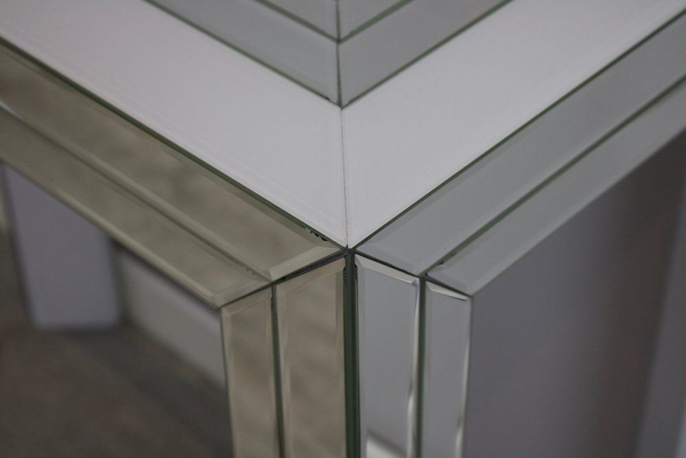 Bianco White & Mirrored Console Table 80cm