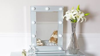 Mirrored Grey Hollywood Mirror