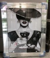 "Modern Lady 6" Sparkle Wall Art in a Mirror Frame
