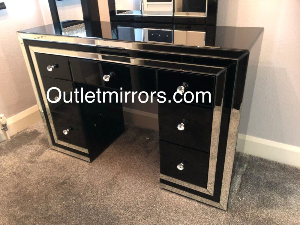 *Atlanta Black  & Mirrored 7 Drawer Dressing Table  was &pound;799 now only &pound;399.99 incredible price