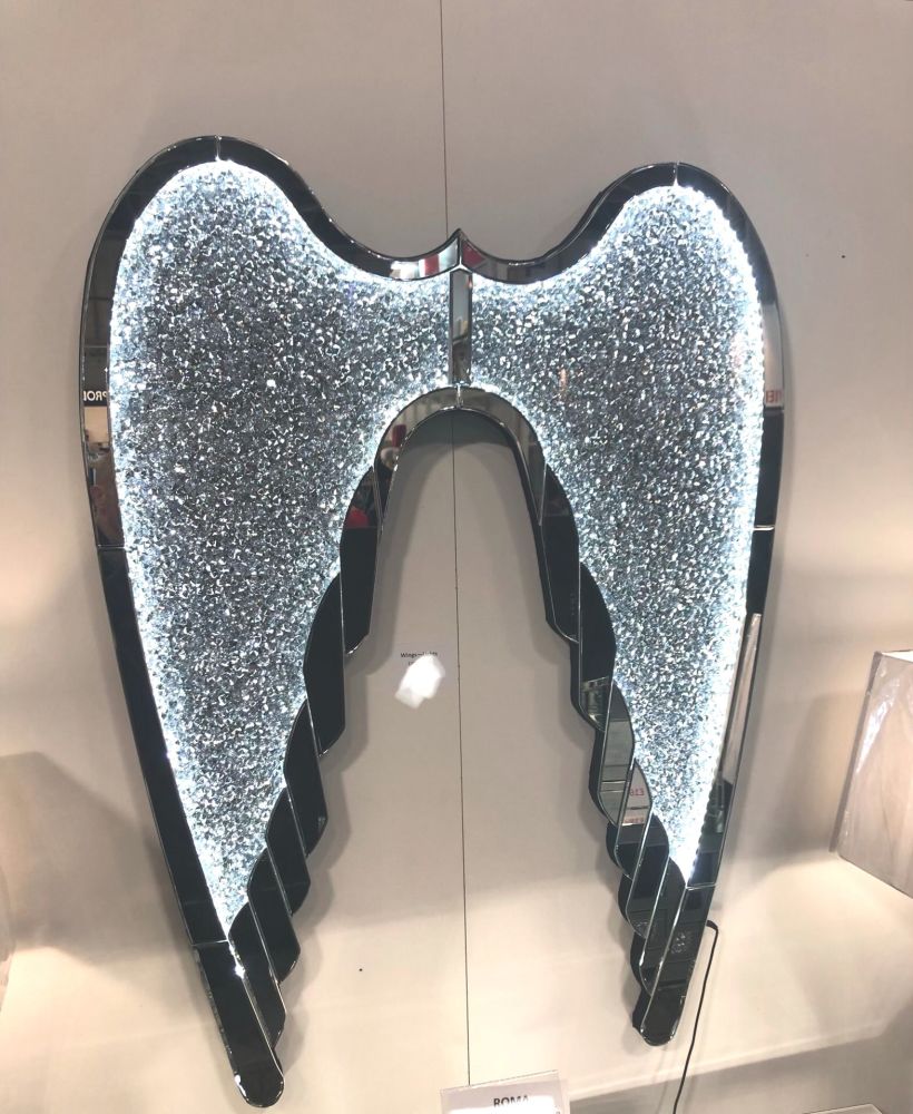 Diamond Crush Sparkle Angels Wings with LED Lighting 120cm x 90cm 