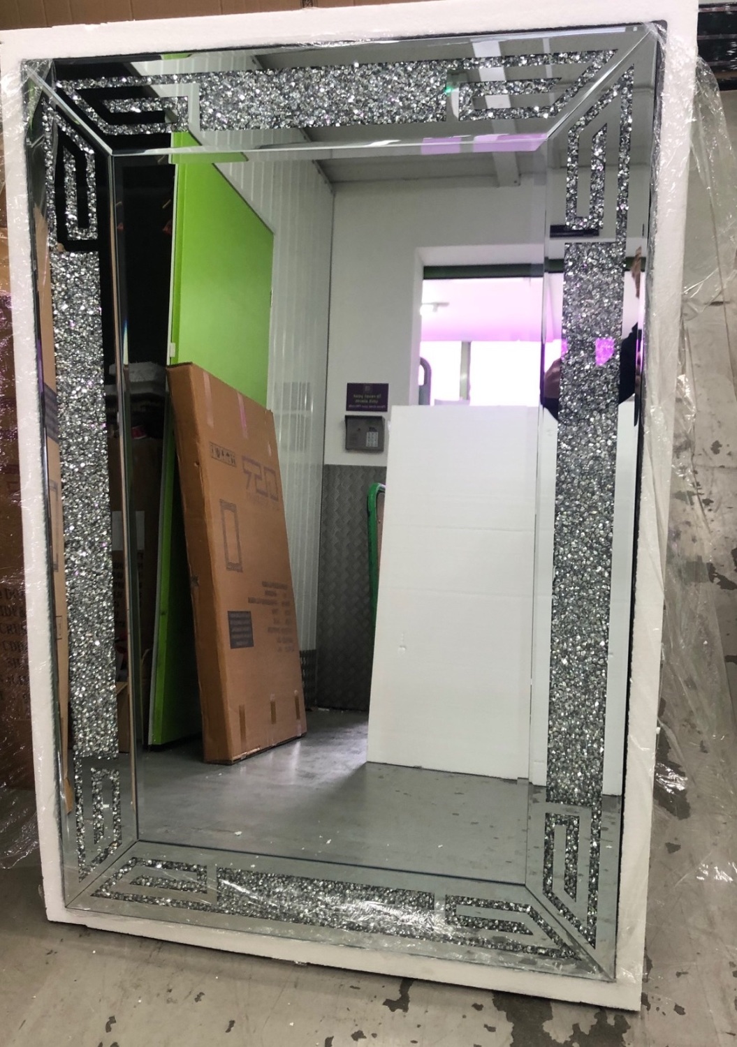 *special offer* New Diamond Crush Sparkle Aztec Wall Mirror 120cm x 80cm in