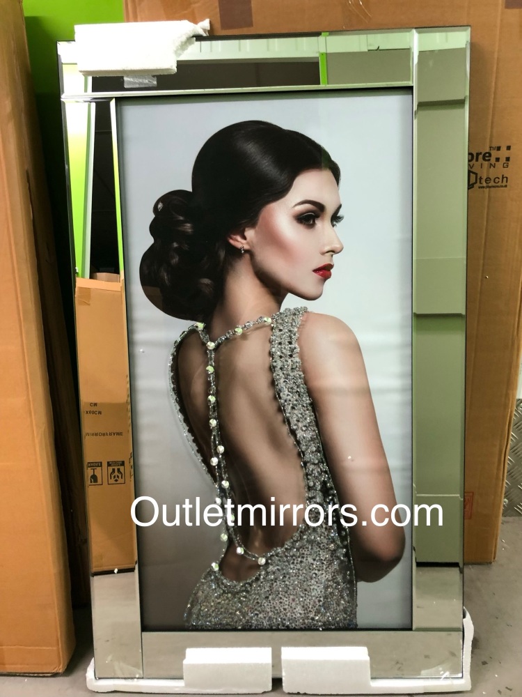 Mirror framed Sparkle Liquid Art "Glamour Lady 6"